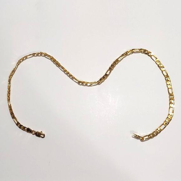 18k Gold Plated Figaro Style Chain Necklace Christmas Birthday jewelry gift New!